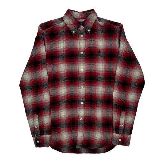 Ralph Lauren Checked Flannel Shirt - Medium Red Cotton