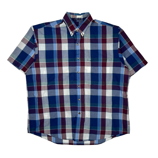 Vintage Gant Checked Short Sleeve Shirt - Large Multicoloured Cotton Blend