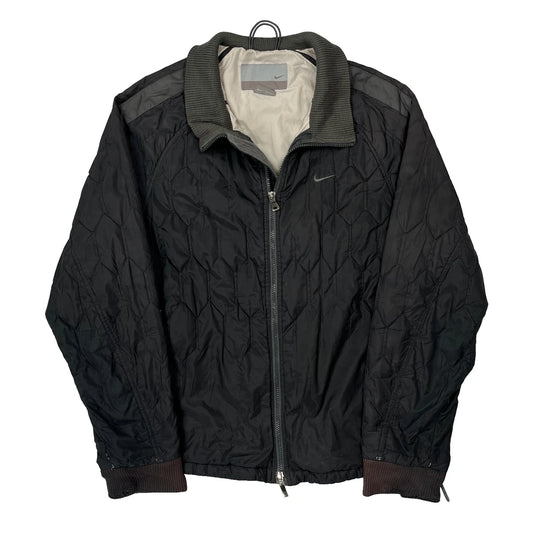 Vintage Nike Bomber Jacket - Medium Black Polyester