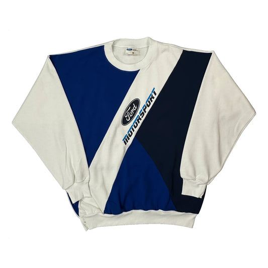 Vintage Motorsport Ford Graphic Sweatshirt - XL White Cotton
