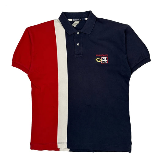 N-1 USA Nautica Striped Polo Shirt - Medium Multicoloured Cotton