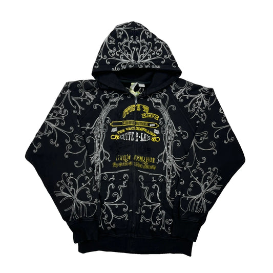 Vintage Intricate Embroidery Cutter & Buck Graphic Hoodie - 3XL Black Cotton
