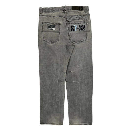 Eight Embroidered Jeans - 34W 31L Grey Cotton