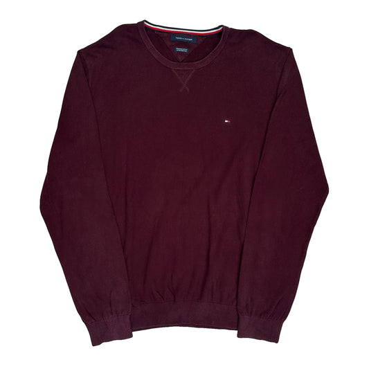 Tommy Hilfiger Jumper - Large Burgundy Cotton