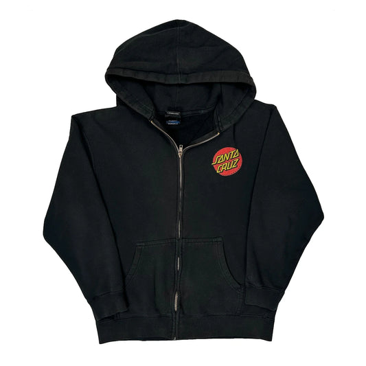 Vintage Skateboarding Santa Cruz Hoodie - Large Black Polyester