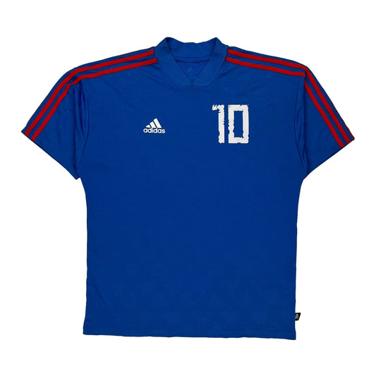 Number 10 Adidas Football Shirt - Small Blue Polyester