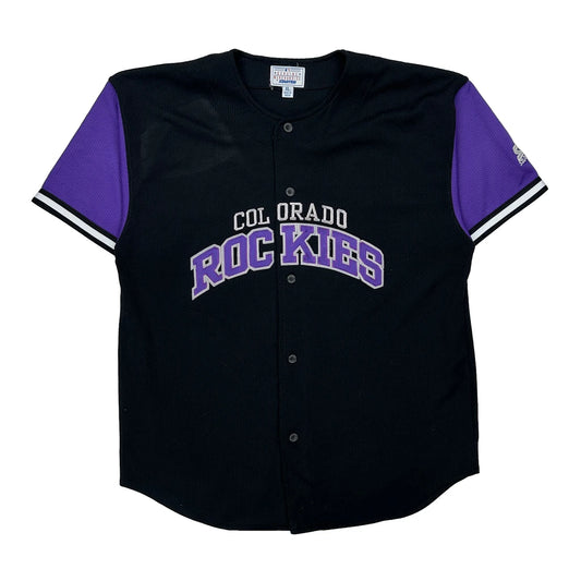 Vintage Colorado Rockies Starter Mlb Jersey - XL Black Polyester