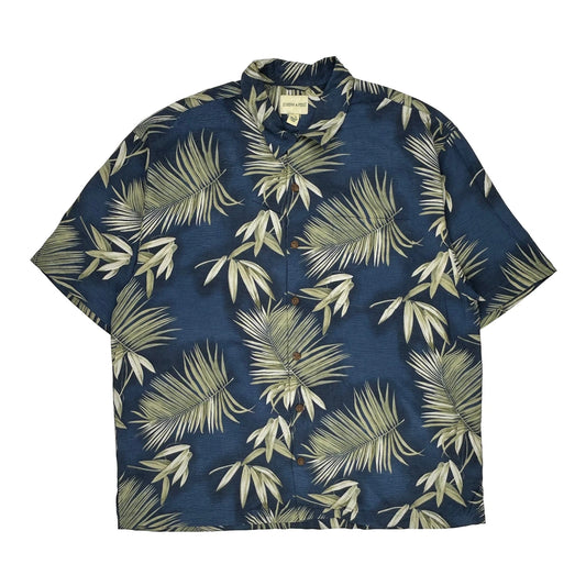 Joseph & Feiss Floral Hawaiian Shirt - 2XL Blue Silk