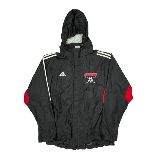 Raiders Adidas Windbreaker - Large Black Polyester