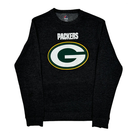 Vintage Packers Majestic Football Sweatshirt - Small Black Polyester