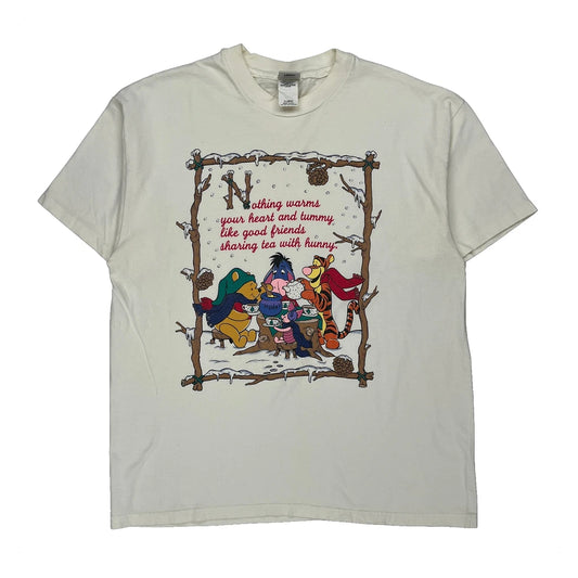 Winnie The Pooh Disney Cartoon T-Shirt - XL White Cotton