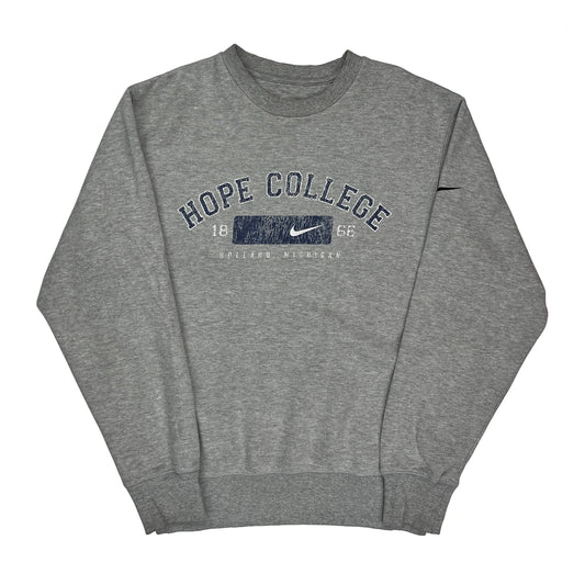 Vintage Hope College Nike College Sweatshirt - Large Grey Cotton