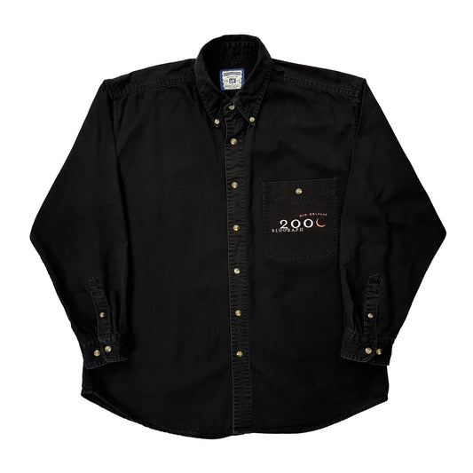 New Orleans 2000 Lee Denim Shirt - Large Black Cotton