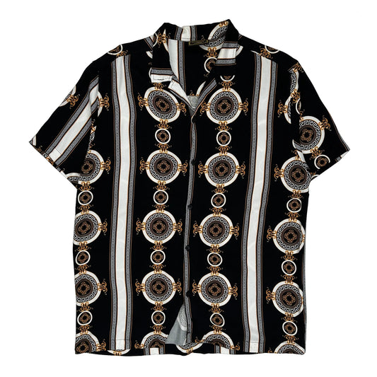 Casa Short Sleeve Shirt - Large Black Cotton