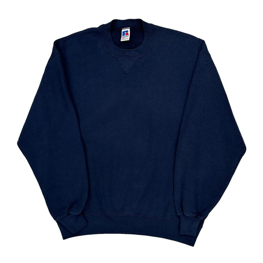 Made In USA Russell Athletic Sweatshirt - Large Navy Cotton