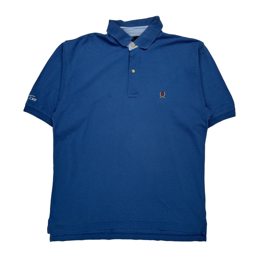 Vintage Tommy Hilfiger Tall Polo Shirt - XL Blue Cotton