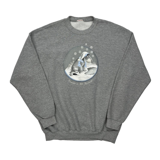 Eeyore Disney Graphic Sweatshirt - XL Grey Cotton Blend