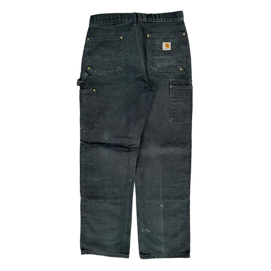 Carhartt Double Knee Carpenter Trousers - 29W 30L Black Cotton