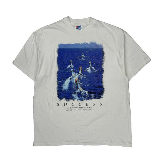Success Hanes Single Stitch T-Shirt - XL White Cotton