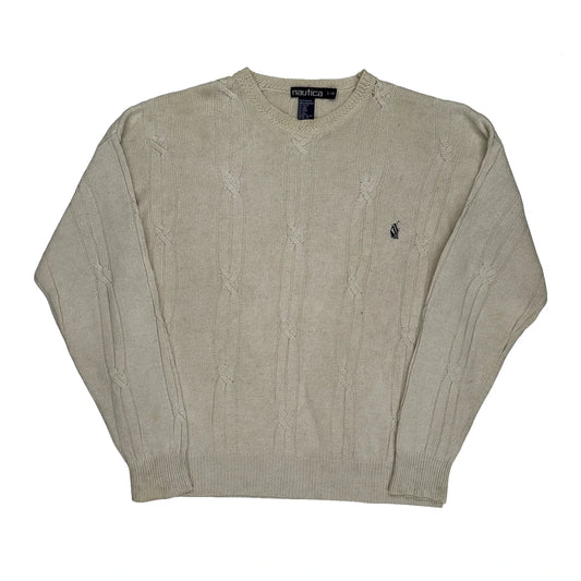 Nautica Jumper - Large Beige Cotton Blend