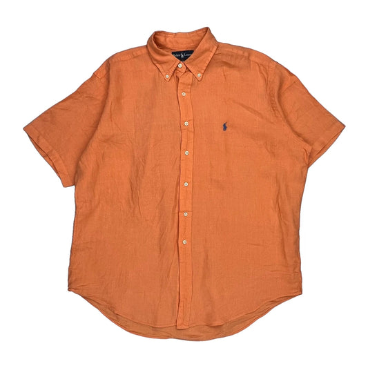 Ralph Lauren Short Sleeve Shirt - XL Orange Linen