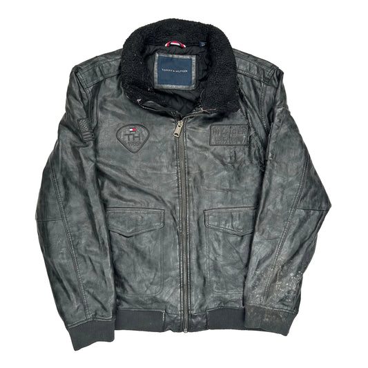 Tommy Hilfiger Leather Jacket - XL Black Leather