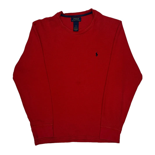 Vintage Polo By Ralph Lauren Long Sleeve T-Shirt - Large Red Cotton