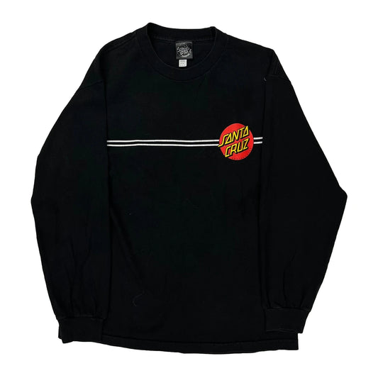 Santa Cruz Graphic Long Sleeve T-Shirt - Medium Black Cotton