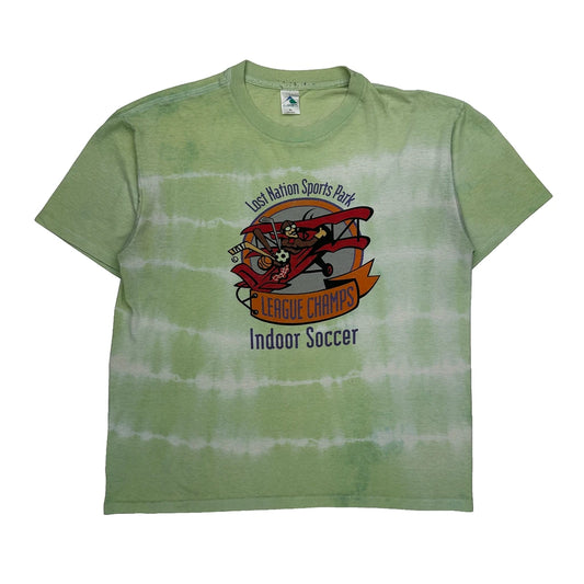 Vintage League Champs Indoor Soccer Augusta Single Stitch T-Shirt - XL Green Cotton
