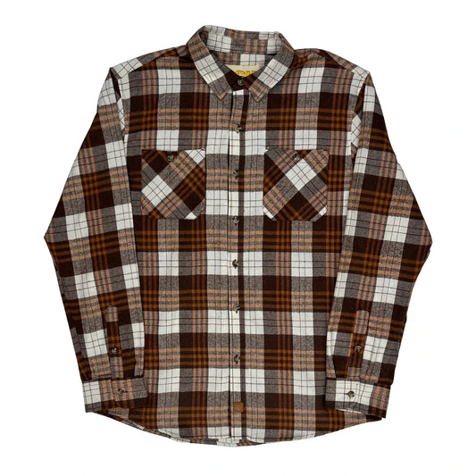 Unbranded Checked Flannel Shirt - No Size Brown Cotton