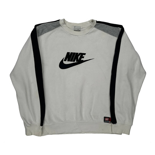 Vintage Nike Spellout Sweatshirt - Medium White Cotton