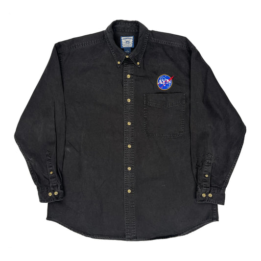 Nasa Patch Lee Denim Shirt - Large Black Cotton