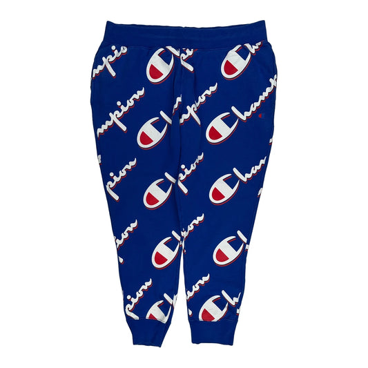 Vintage Reverse Weave Champion Joggers - 2XL Blue Cotton Blend