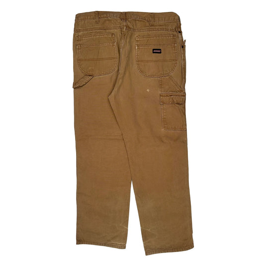 Vintage Dickies Double Knee Carpenter Trousers - 38W 31L Brown Cotton
