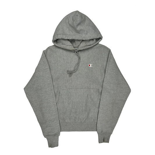 Reverse Weave Champion Hoodie - Small Grey Cotton