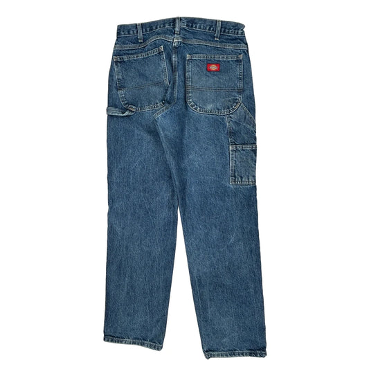 Dickies Double Knee Carpenter Jeans - 36W 29L Blue Cotton