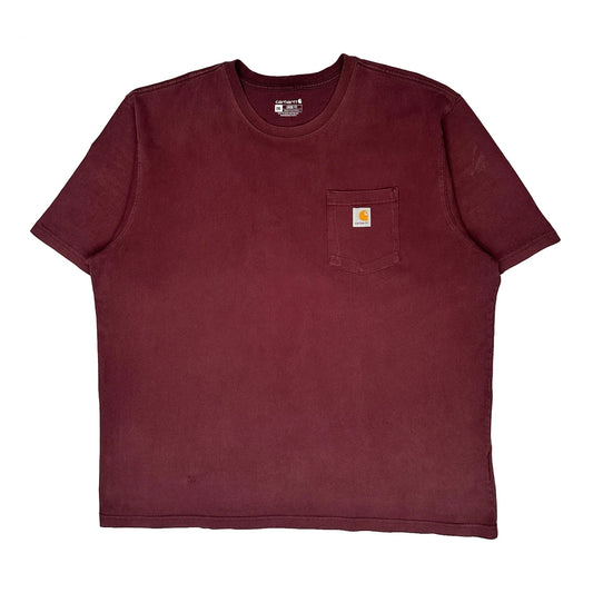 Carhartt T-Shirt - 2XL Burgundy Cotton