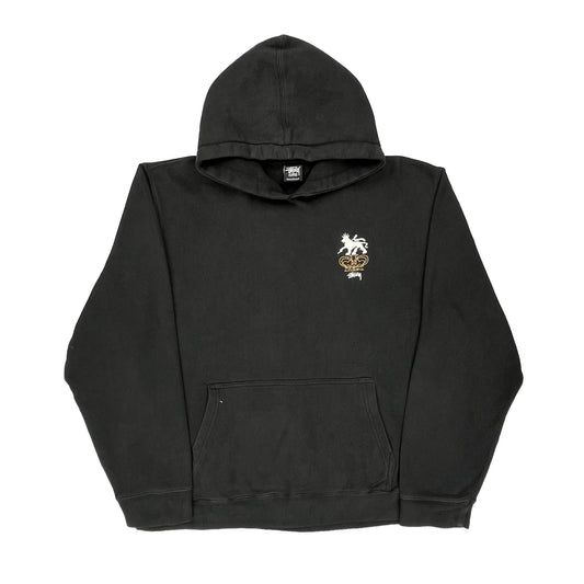 Lion And Crown Stussy Graphic Hoodie - XL Black Cotton