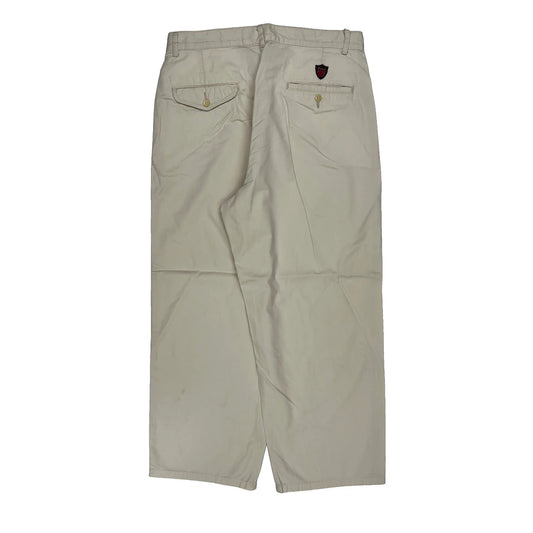 Made In USA Polo By Ralph Lauren Pleated Chinos - 32W 26L Beige Cotton