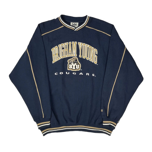 Brigham Young University Cougars Lee Sport College Sweatshirt - 2XL Navy Polyester Blend
