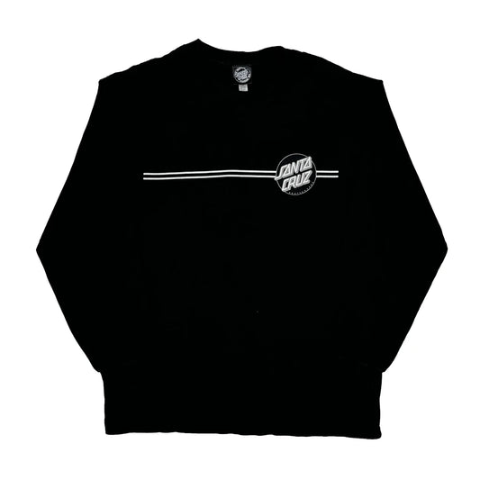 Vintage Santa Cruz Long Sleeve T-Shirt - Large Black Cotton