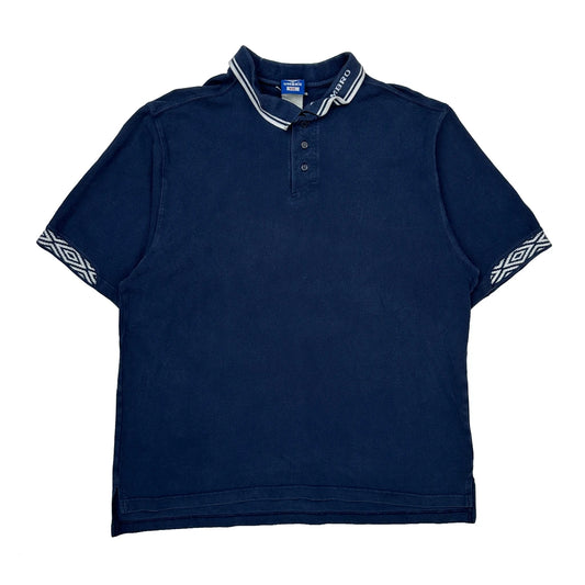 Vintage Umbro Polo Shirt - 2XL Navy Cotton