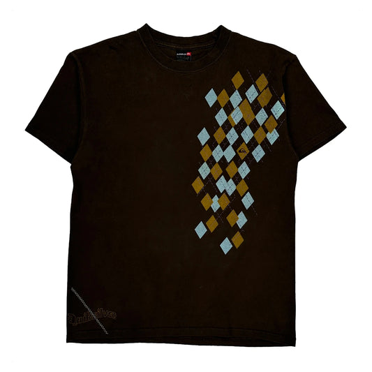 Quiksilver Argyle T-Shirt - Medium Brown Cotton