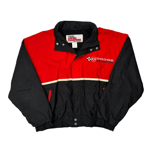Vintage Dodge Motorsports Racing Champions Apparel Nascar Bomber Jacket - XL Red Nylon