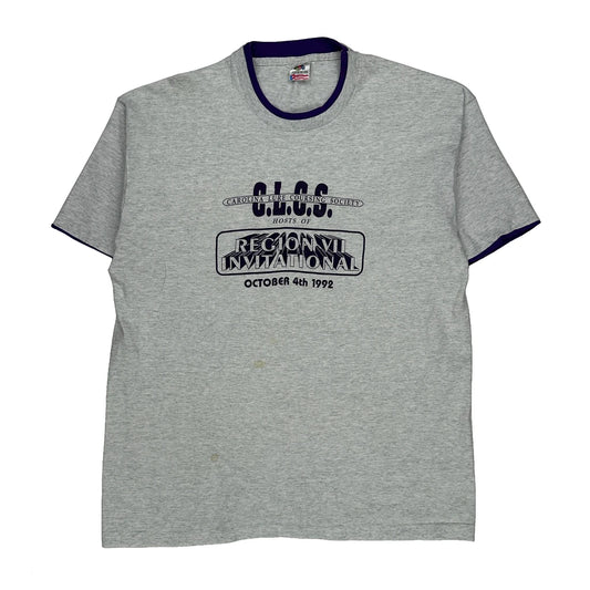 Vintage Region Xii Invitational Fruit Of The Loom T-Shirt - XL Grey Cotton