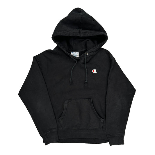 Champion Reverse Weave Hoodie - Small Black Cotton