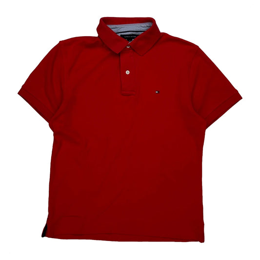 Vintage Tommy Hilfiger Polo Shirt - Medium Red Cotton