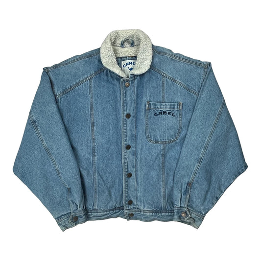 Camel Sherpa Lined Denim Jacket - XL Blue Denim