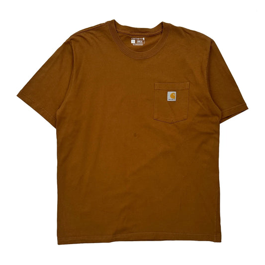 Carhartt T-Shirt - Large Brown Cotton
