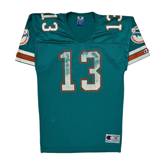 Vintage Miami Dolphins Champion Football Jersey - Medium Green Polyester